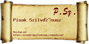Pisak Szilvánusz névjegykártya